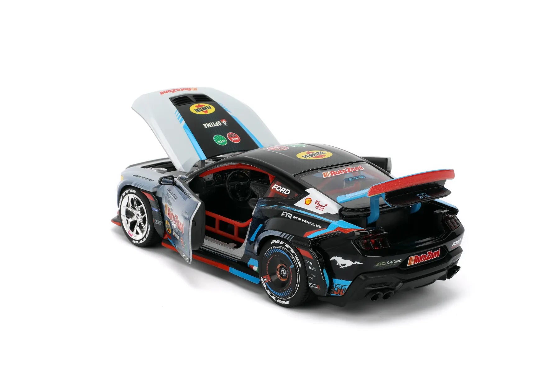 JAD36141 Big Time Muscle - James Deane 2024 Ford Mustang RTR Racing 1:24 Scale Diecast Vehicle - Jada Toys - Titan Pop Culture