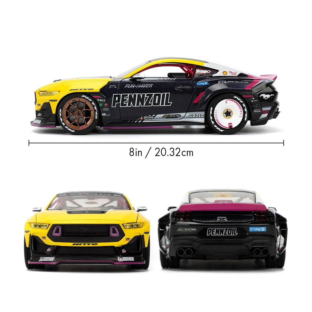 JAD36142 Big Time Muscle - Ben Hobson 2024 Ford Mustang RTR Racing 1:24 Scale Diecast Vehicle - Jada Toys - Titan Pop Culture