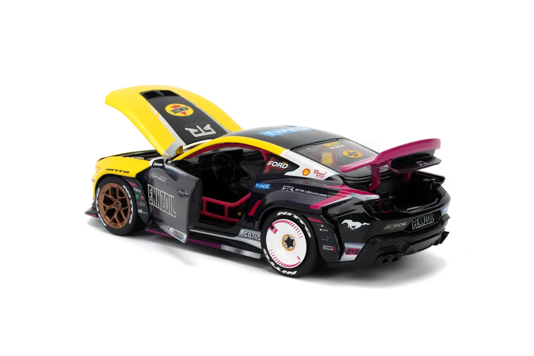 JAD36142 Big Time Muscle - Ben Hobson 2024 Ford Mustang RTR Racing 1:24 Scale Diecast Vehicle - Jada Toys - Titan Pop Culture