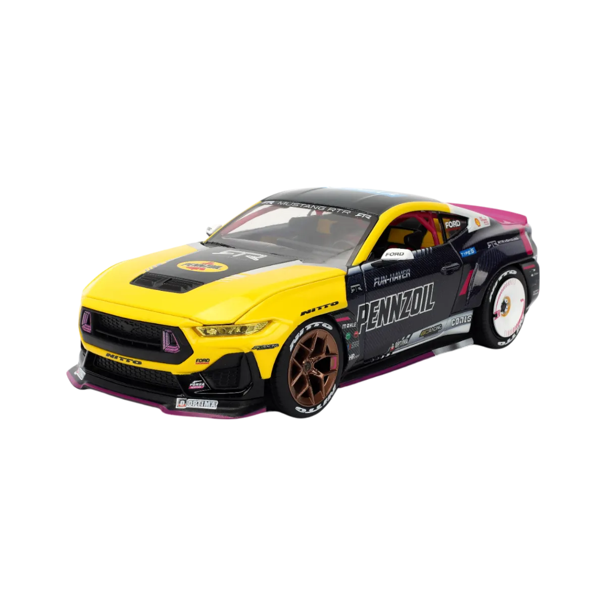 JAD36142 Big Time Muscle - Ben Hobson 2024 Ford Mustang RTR Racing 1:24 Scale Diecast Vehicle - Jada Toys - Titan Pop Culture