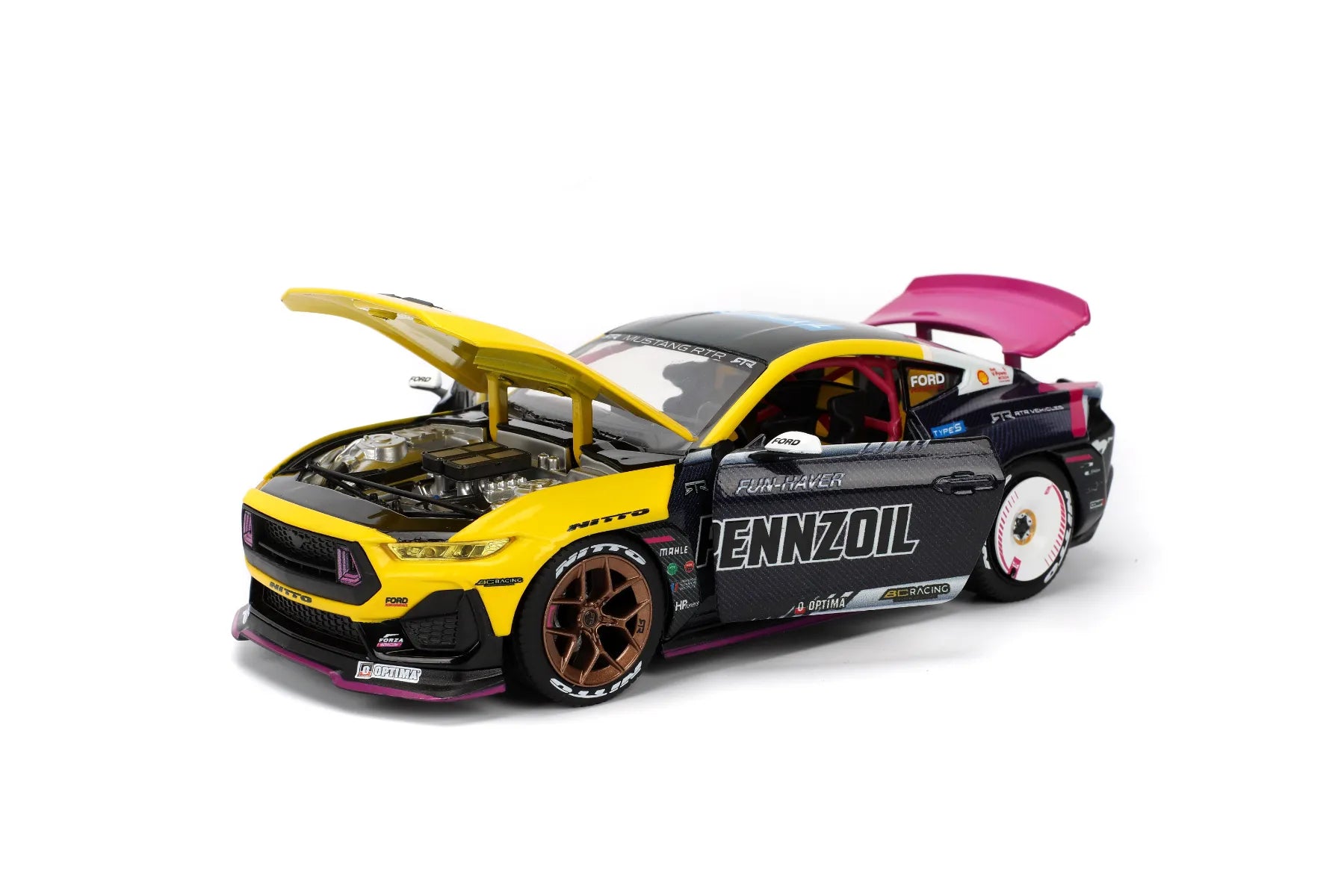 JAD36142 Big Time Muscle - Ben Hobson 2024 Ford Mustang RTR Racing 1:24 Scale Diecast Vehicle - Jada Toys - Titan Pop Culture