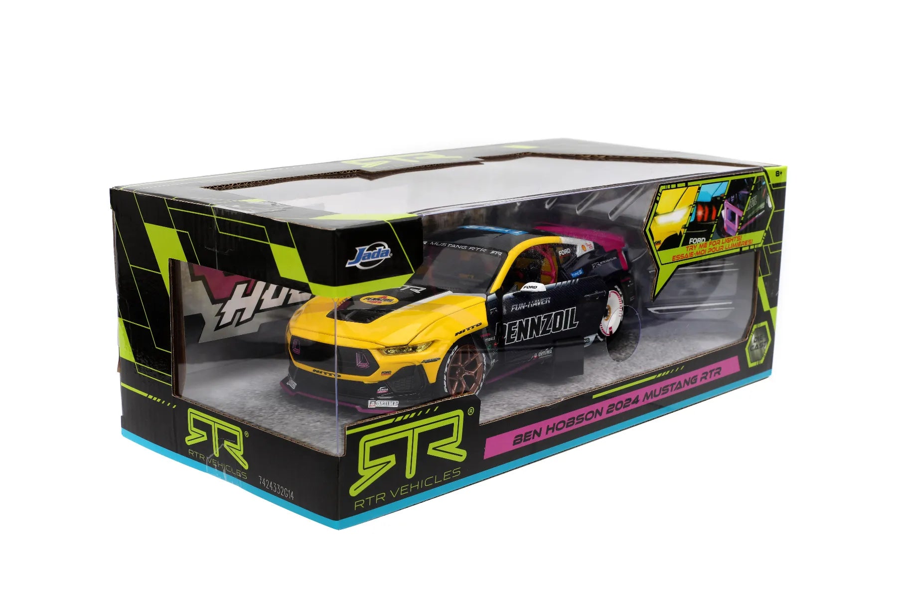 JAD36142 Big Time Muscle - Ben Hobson 2024 Ford Mustang RTR Racing 1:24 Scale Diecast Vehicle - Jada Toys - Titan Pop Culture