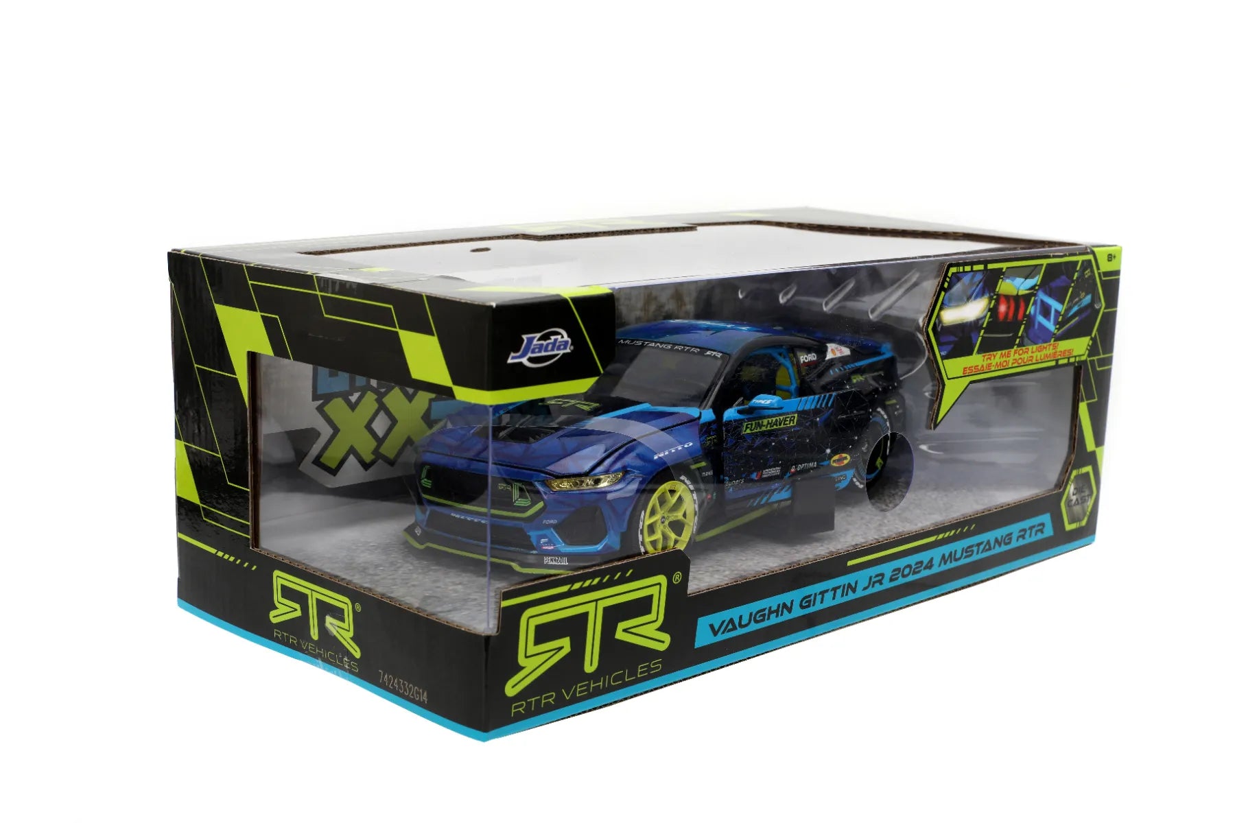 JAD36143 Big Time Muscle - Vaughn Gittin Jr 2024 Ford Mustang RTR Racing 1:24 Scale Diecast Vehicle - Jada Toys - Titan Pop Culture