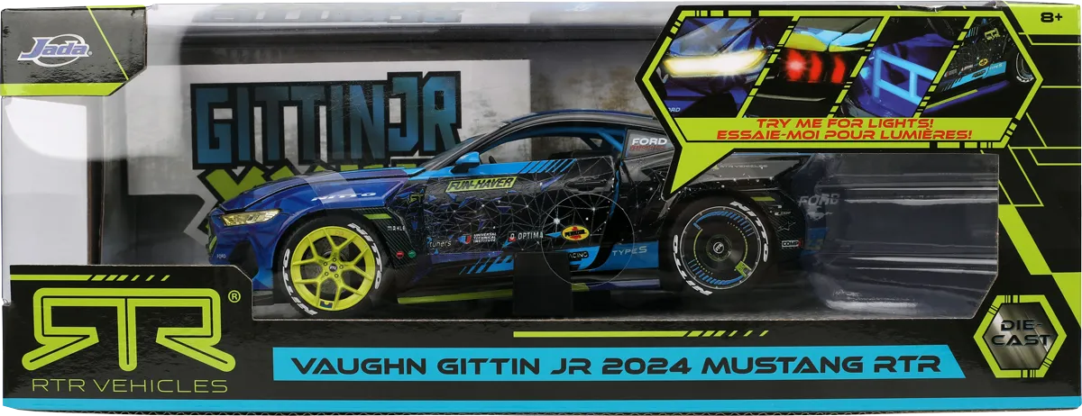 JAD36143 Big Time Muscle - Vaughn Gittin Jr 2024 Ford Mustang RTR Racing 1:24 Scale Diecast Vehicle - Jada Toys - Titan Pop Culture