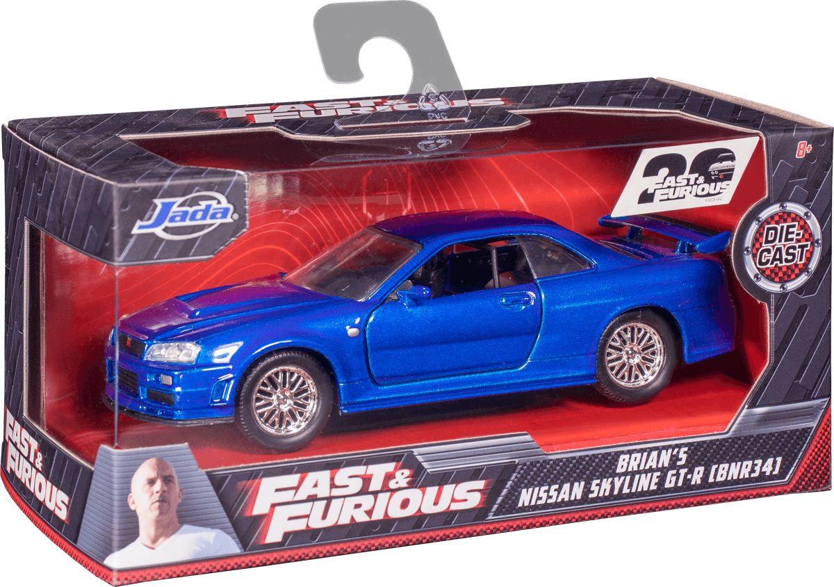 JAD97185 Fast and Furious - 2002 Nissan Skyline GTR R34 Blue 1:32 Scale Hollywood Ride - Jada Toys - Titan Pop Culture