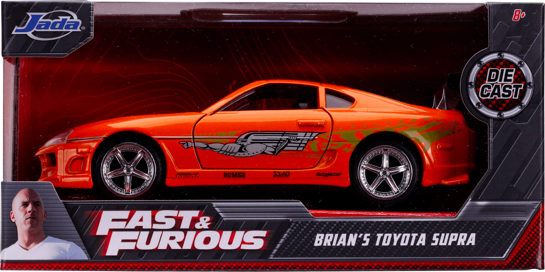 JAD97345 Fast and Furious - 1995 Toyota Supra Orange 1:32 Scale Hollywood Ride - Jada Toys - Titan Pop Culture