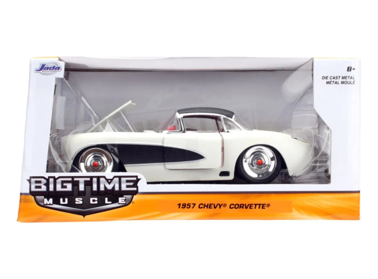 JAD98161 Big Time Muscle - 1957 Chevy Corvette 1:24 Scale Diecast Vehicle - Jada Toys - Titan Pop Culture