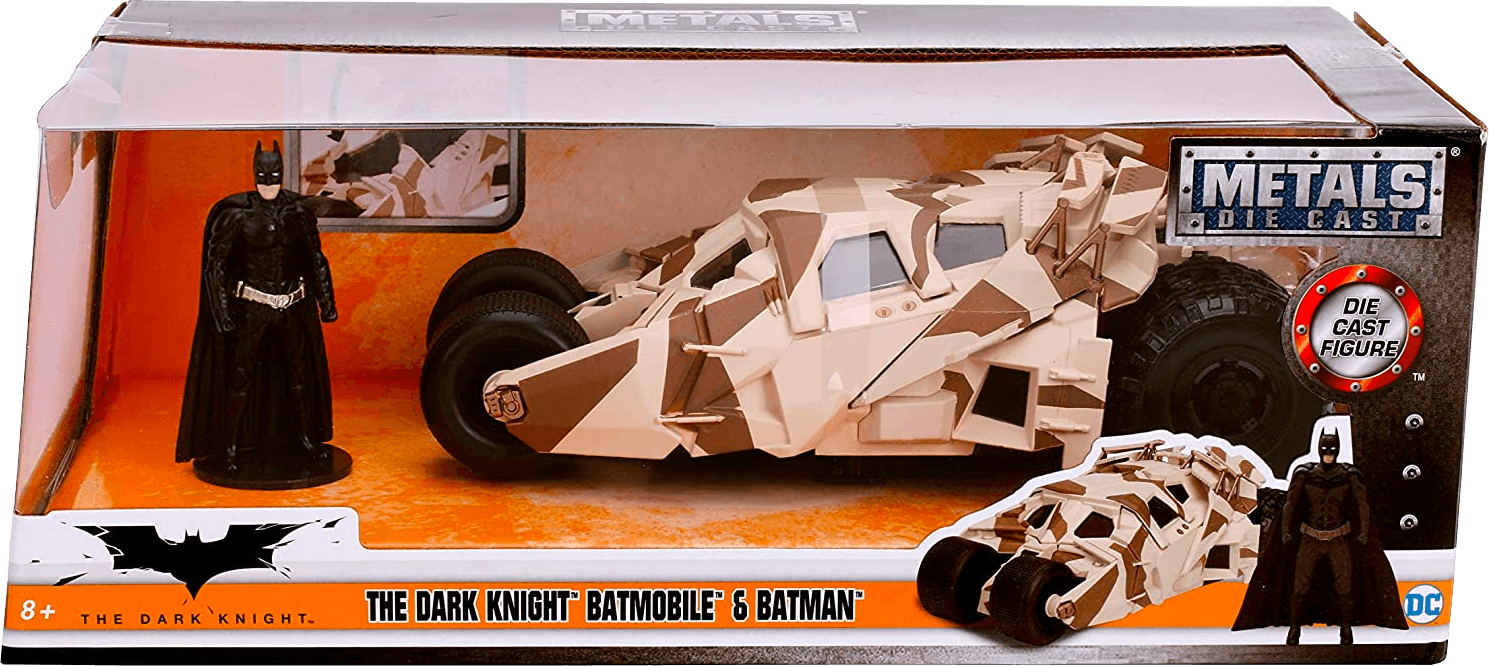 JAD98543 Batman - '08 TDK Batmobile Camo with Figure 1:24 Scale Hollywood Ride - Jada Toys - Titan Pop Culture