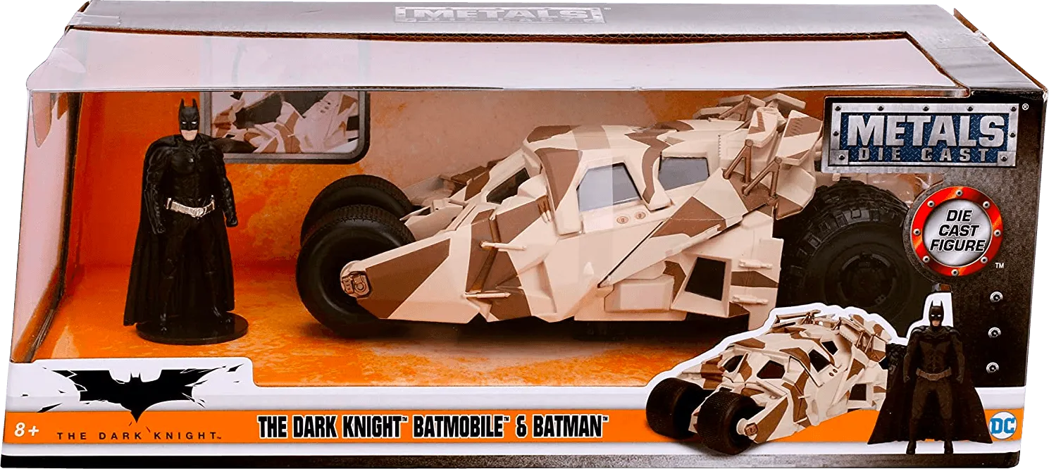 JAD98543 Batman - '08 TDK Batmobile Camo with Figure 1:24 Scale Hollywood Ride - Jada Toys - Titan Pop Culture