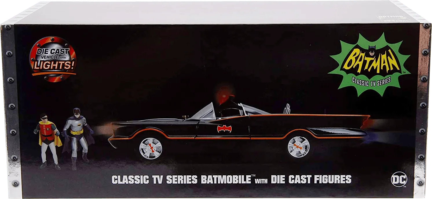 JAD98625 Batman (TV) - Batmobile 1:18 w/Batman - Jada Toys - Titan Pop Culture