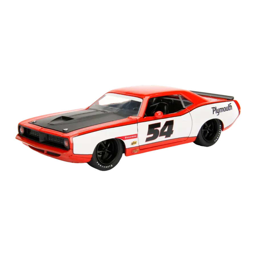 JAD99086 Big Time Muscle - 1973 Plymouth Barracuda 1:24 Scale Diecast Vehicle - Jada Toys - Titan Pop Culture