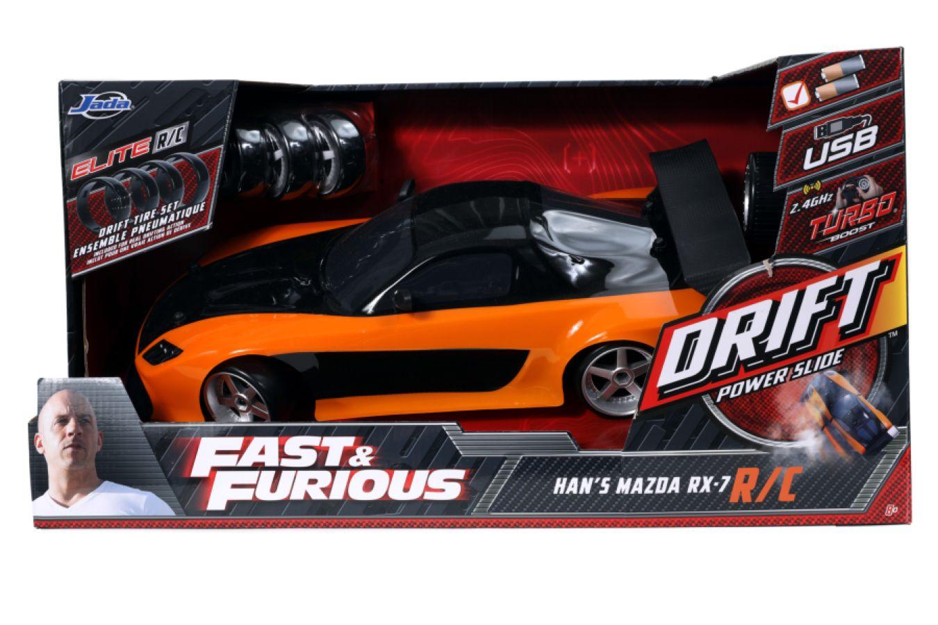 JAD99700 Fast & Furious - Han's 1993 Mazda RX-7 Veilside 1:10 Scale Remote Control Car - Jada Toys - Titan Pop Culture