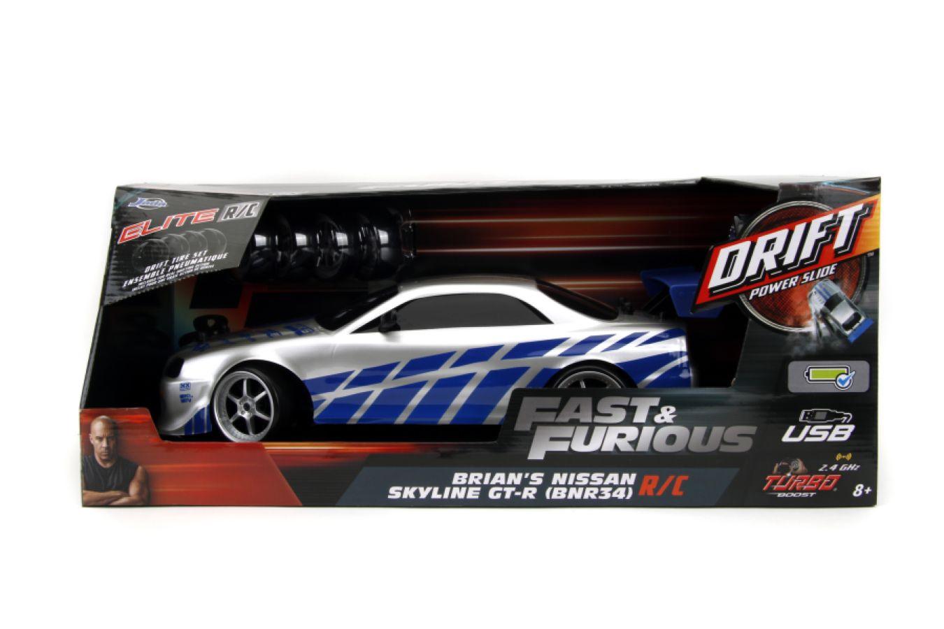 JAD99701 Fast & Furious - 2002 Nissan Skyline GT-R (BNR34) 1:10 Scale Remote Control Car - Jada Toys - Titan Pop Culture