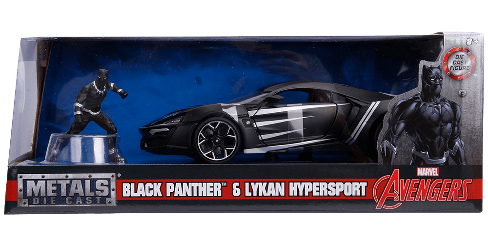 JAD99723 Avengers (comics) - Black Panther Lykan Hypersport 1:24 Scale Hollywood Rides Diecast Vehicle - Jada Toys - Titan Pop Culture