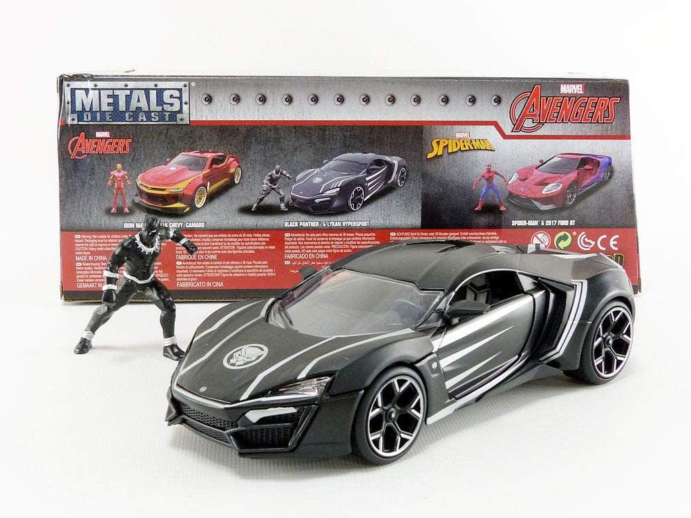 JAD99723 Avengers (comics) - Black Panther Lykan Hypersport 1:24 Scale Hollywood Rides Diecast Vehicle - Jada Toys - Titan Pop Culture