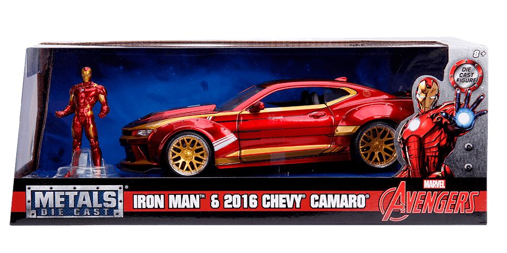 JAD99724 Marvel Comics - Iron Man 2016 Chevy Camero SS 1:24 Scale Hollywood Rides Diecast Vehicle - Jada Toys - Titan Pop Culture