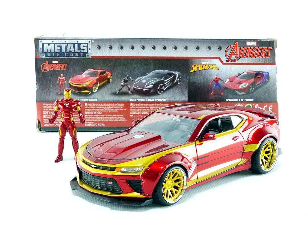 JAD99724 Marvel Comics - Iron Man 2016 Chevy Camero SS 1:24 Scale Hollywood Rides Diecast Vehicle - Jada Toys - Titan Pop Culture