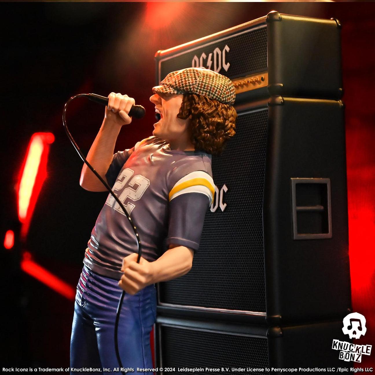 KNUACDCBRIAN100 AC/DC - Brian Johnson "Limited Edition" Rock Iconz Statue - KnuckleBonz - Titan Pop Culture