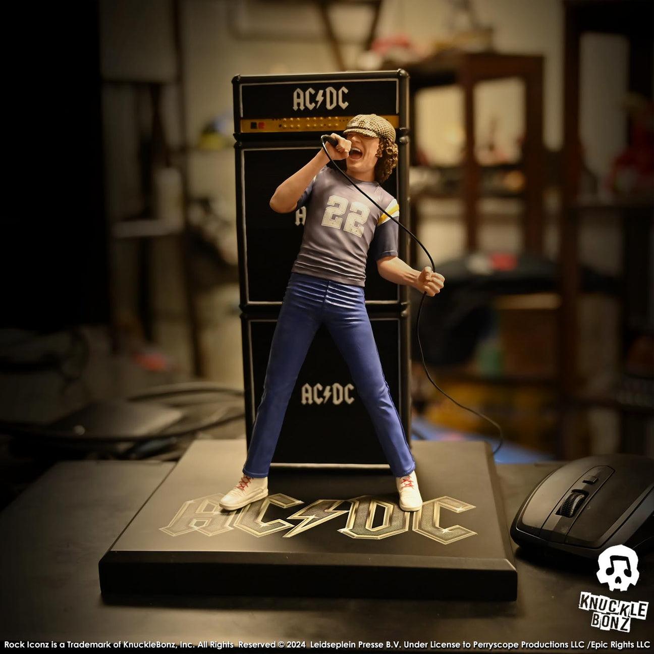 KNUACDCBRIAN100 AC/DC - Brian Johnson "Limited Edition" Rock Iconz Statue - KnuckleBonz - Titan Pop Culture