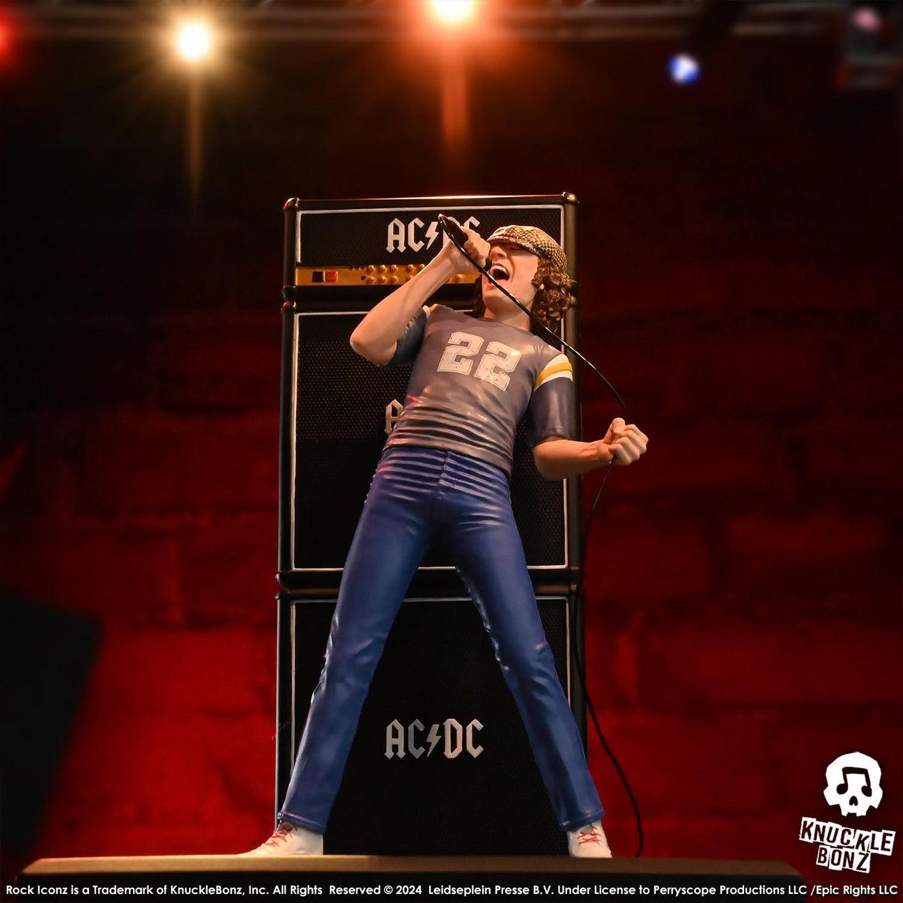 KNUACDCBRIAN100 AC/DC - Brian Johnson "Limited Edition" Rock Iconz Statue - KnuckleBonz - Titan Pop Culture