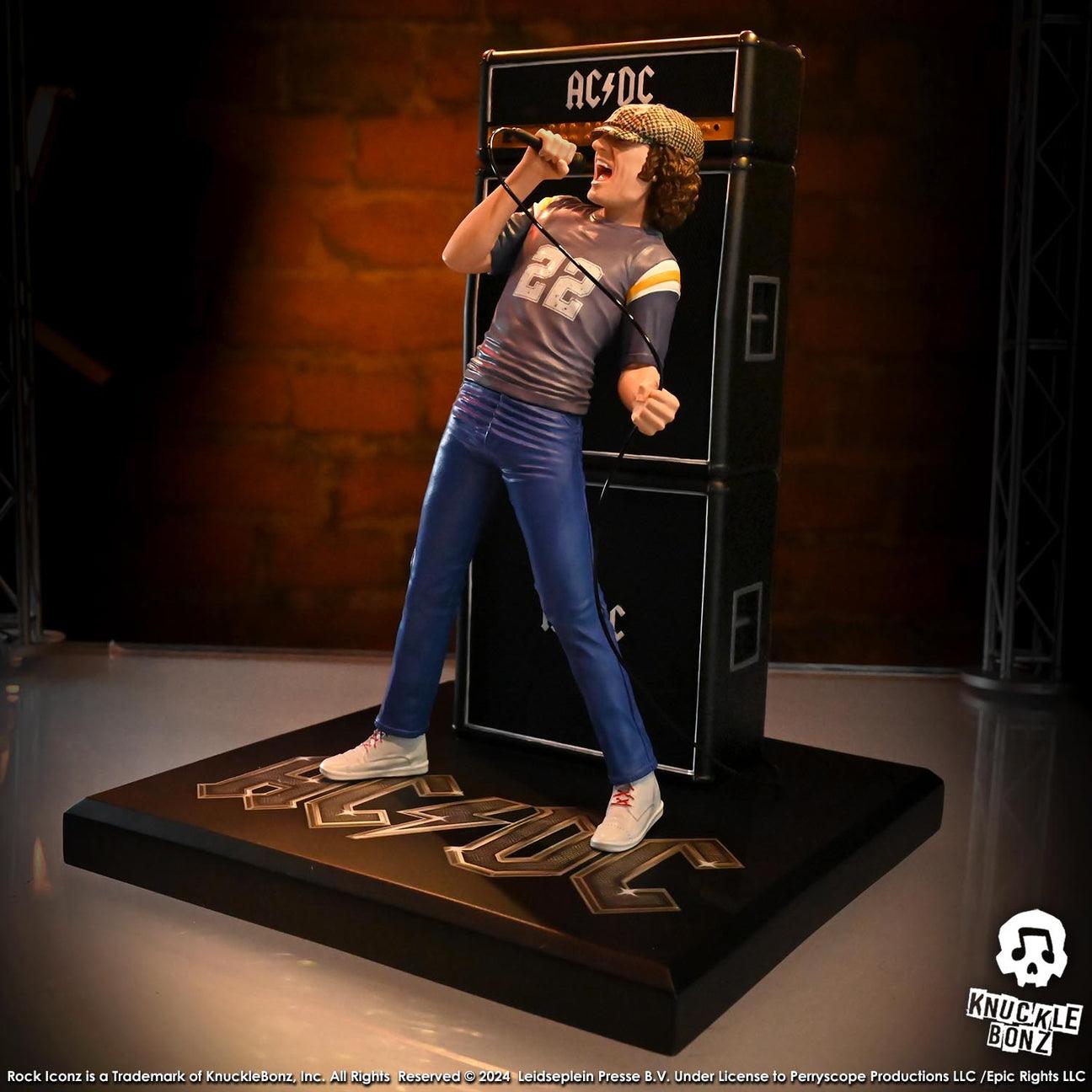 KNUACDCBRIAN100 AC/DC - Brian Johnson "Limited Edition" Rock Iconz Statue - KnuckleBonz - Titan Pop Culture