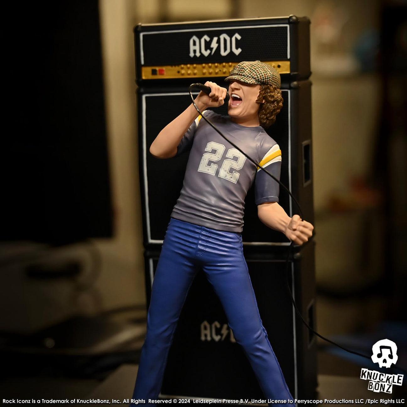 KNUACDCBRIAN100 AC/DC - Brian Johnson "Limited Edition" Rock Iconz Statue - KnuckleBonz - Titan Pop Culture