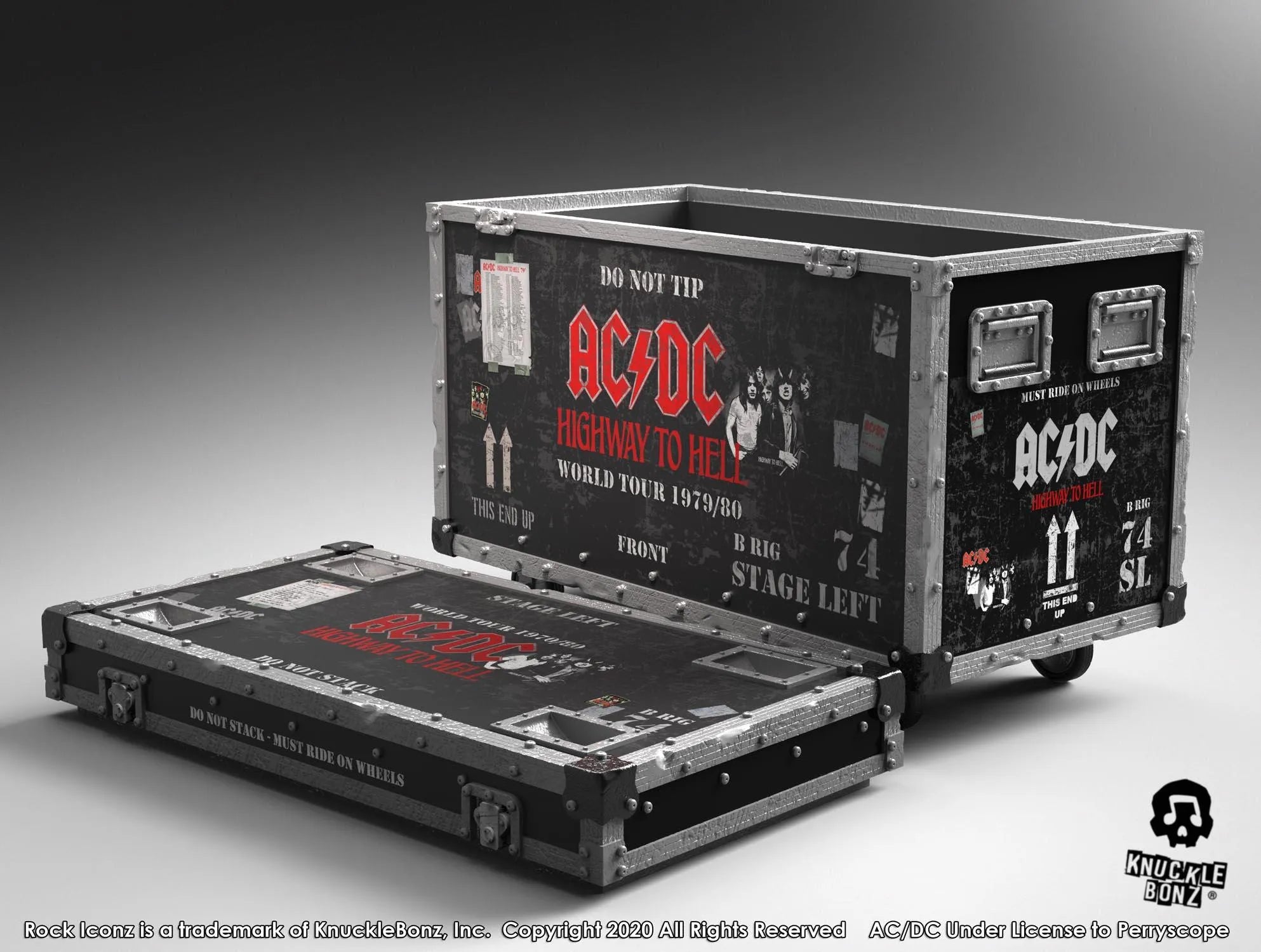 KNUACDCHHRC100 AC/DC - Highway To Hell Road Case & Stage Backdrop - KnuckleBonz - Titan Pop Culture