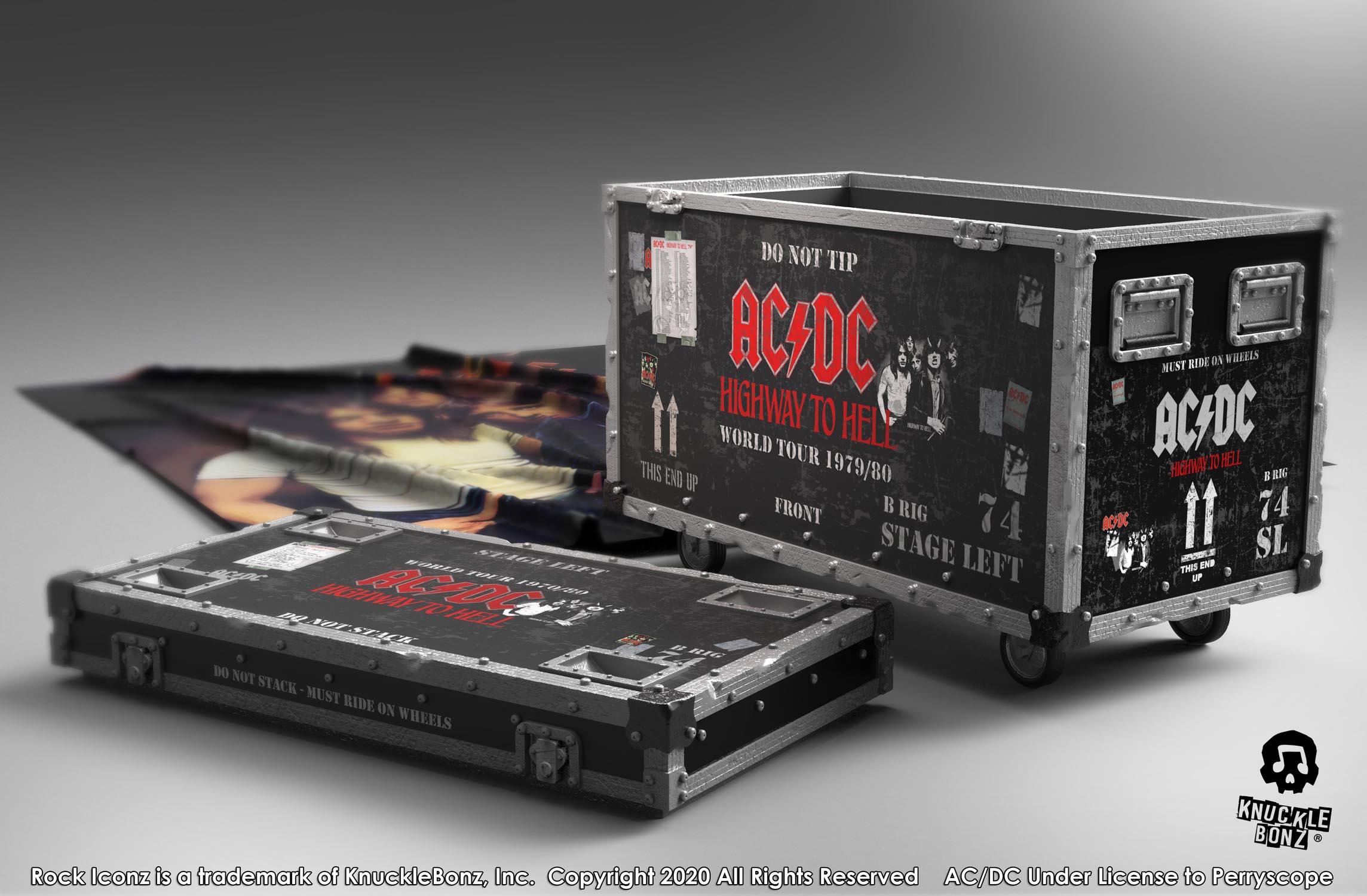 KNUACDCHHRC100 AC/DC - Highway To Hell Road Case & Stage Backdrop - KnuckleBonz - Titan Pop Culture