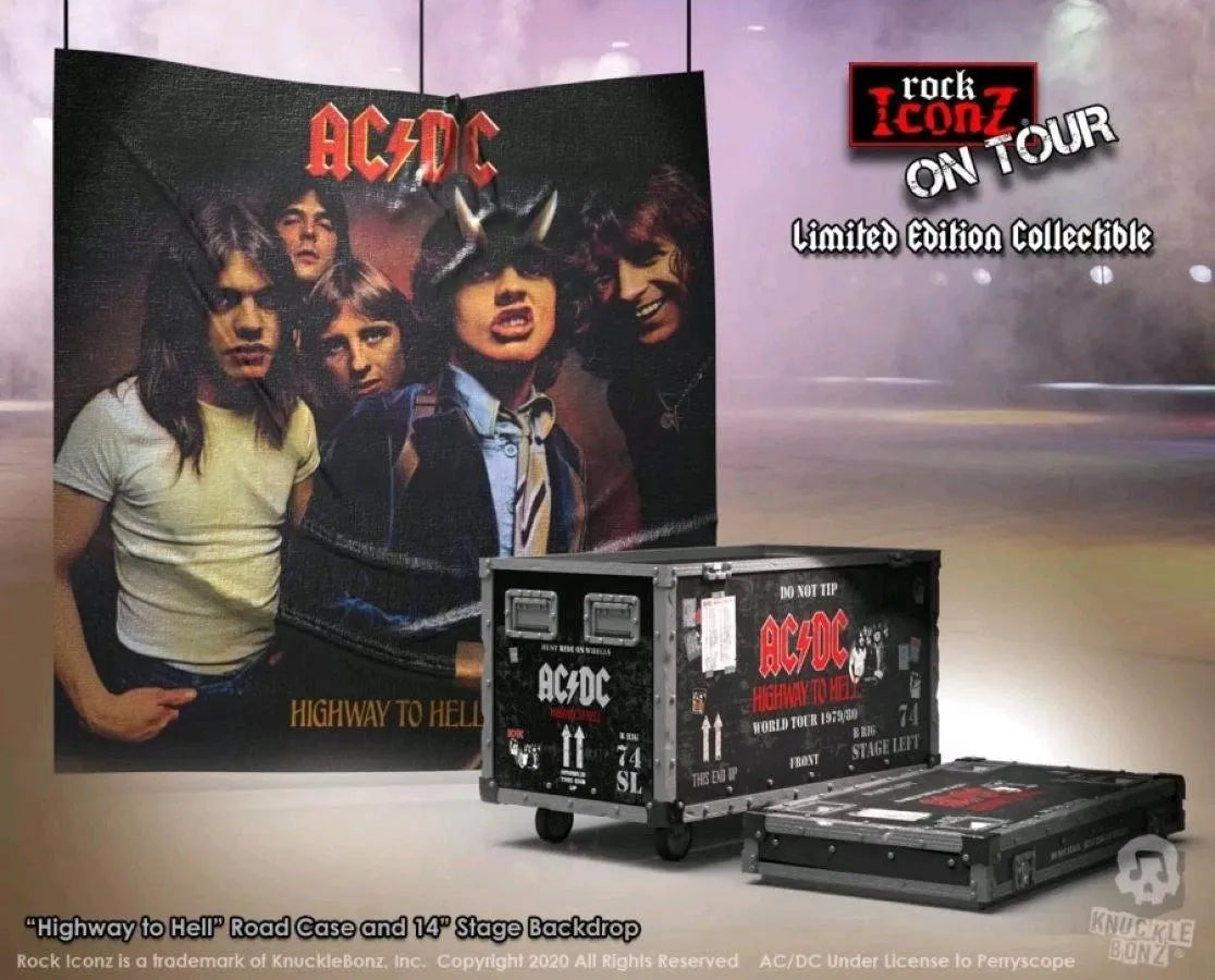 KNUACDCHHRC100 AC/DC - Highway To Hell Road Case & Stage Backdrop - KnuckleBonz - Titan Pop Culture