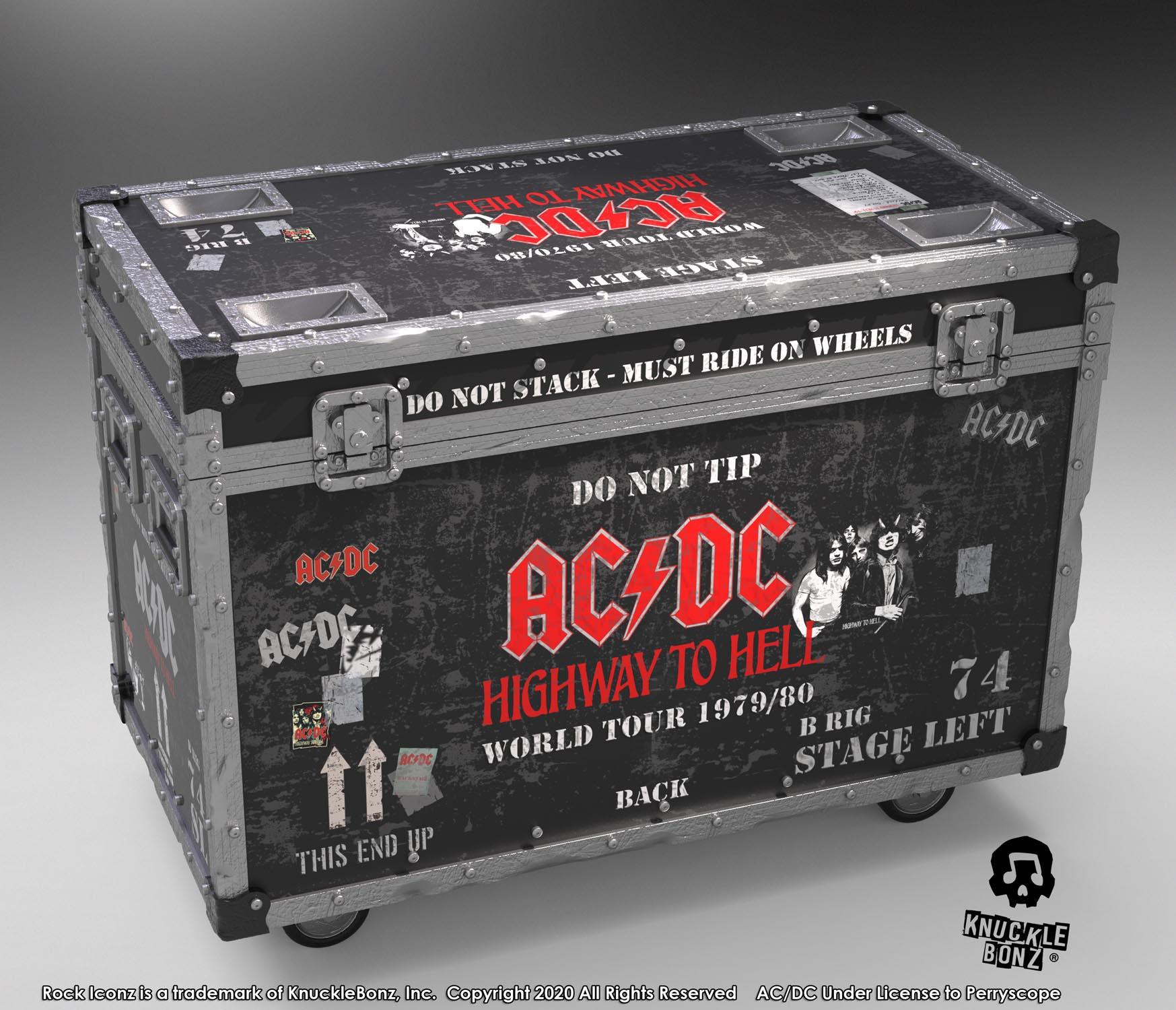 KNUACDCHHRC100 AC/DC - Highway To Hell Road Case & Stage Backdrop - KnuckleBonz - Titan Pop Culture