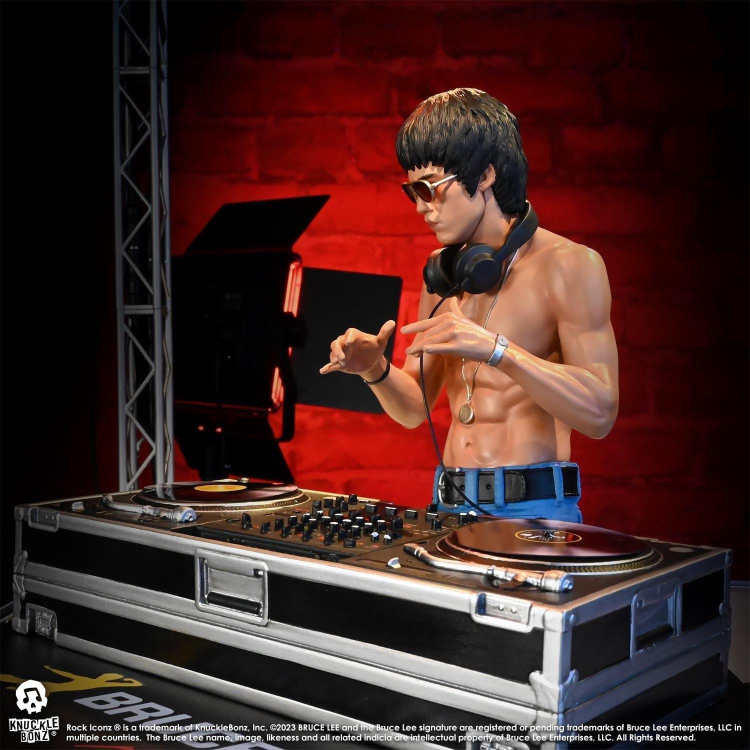 KNUBRUCELEE100 Bruce Lee - DJ Dragon Rock Iconz Statue - KnuckleBonz - Titan Pop Culture