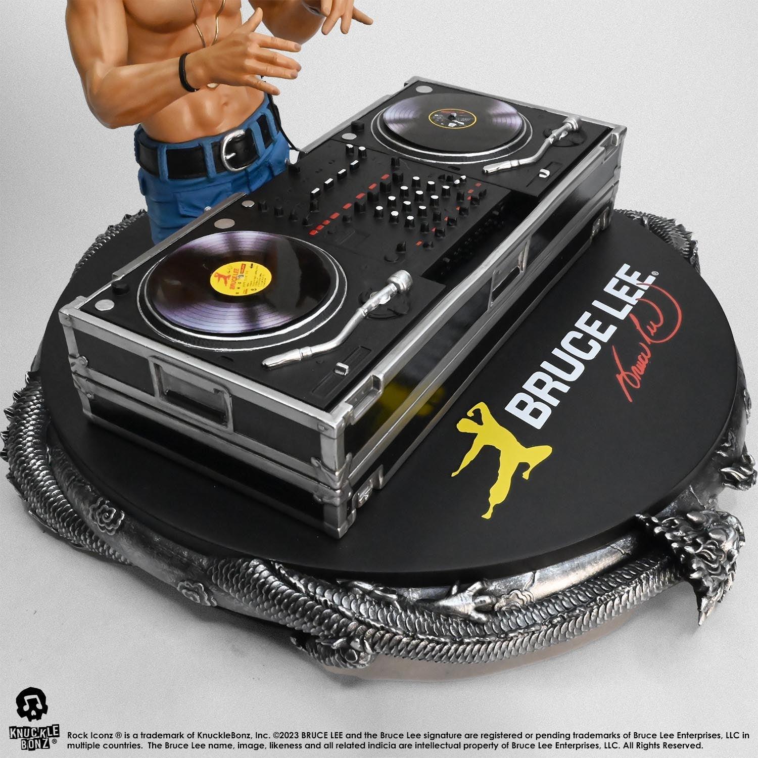 KNUBRUCELEE100 Bruce Lee - DJ Dragon Rock Iconz Statue - KnuckleBonz - Titan Pop Culture