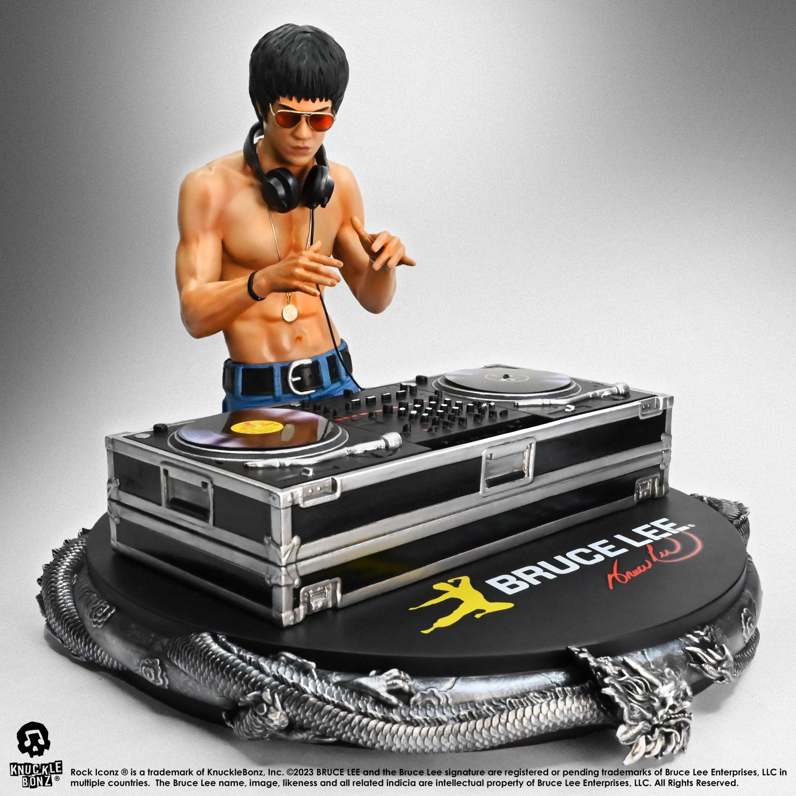 KNUBRUCELEE100 Bruce Lee - DJ Dragon Rock Iconz Statue - KnuckleBonz - Titan Pop Culture