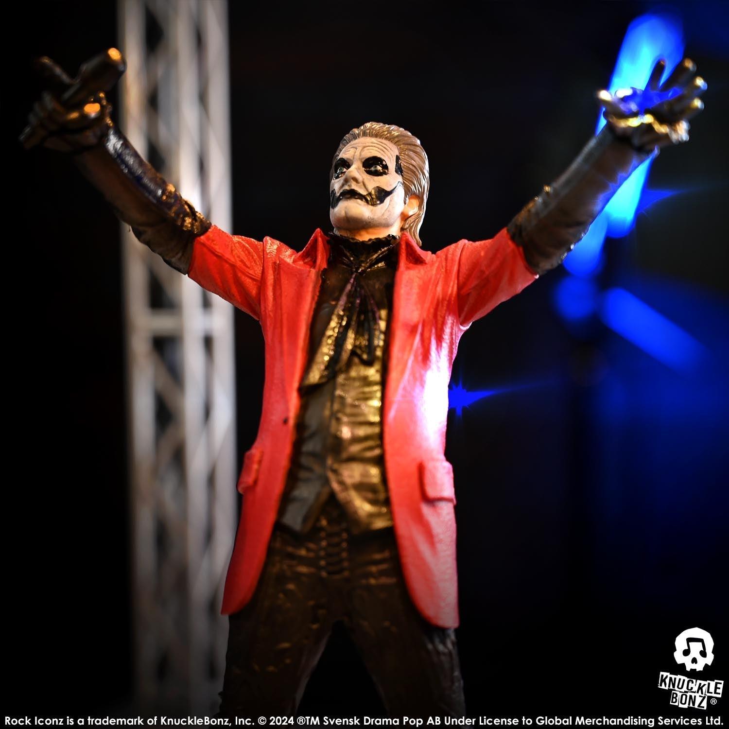 KNUGHOSTPAPA4RED100 Ghost - Papa Emeritus 4 (Red Jacket) Rock Iconz Statue - KnuckleBonz - Titan Pop Culture