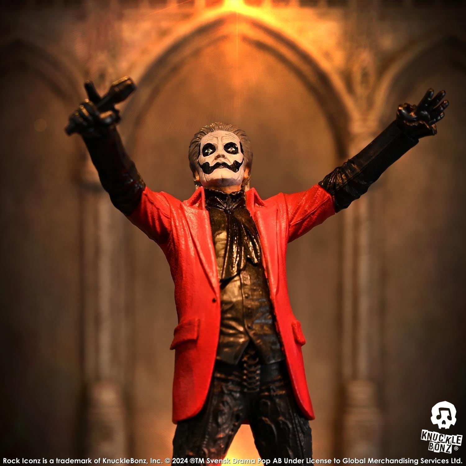 KNUGHOSTPAPA4RED100 Ghost - Papa Emeritus 4 (Red Jacket) Rock Iconz Statue - KnuckleBonz - Titan Pop Culture