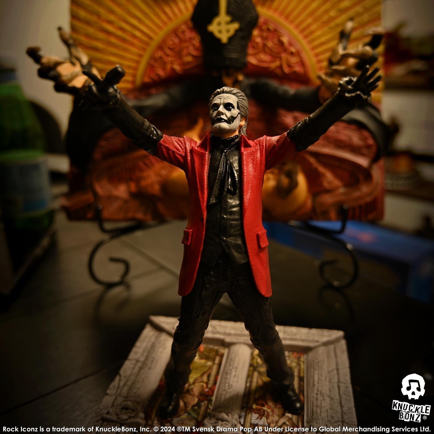 KNUGHOSTPAPA4RED100 Ghost - Papa Emeritus 4 (Red Jacket) Rock Iconz Statue - KnuckleBonz - Titan Pop Culture