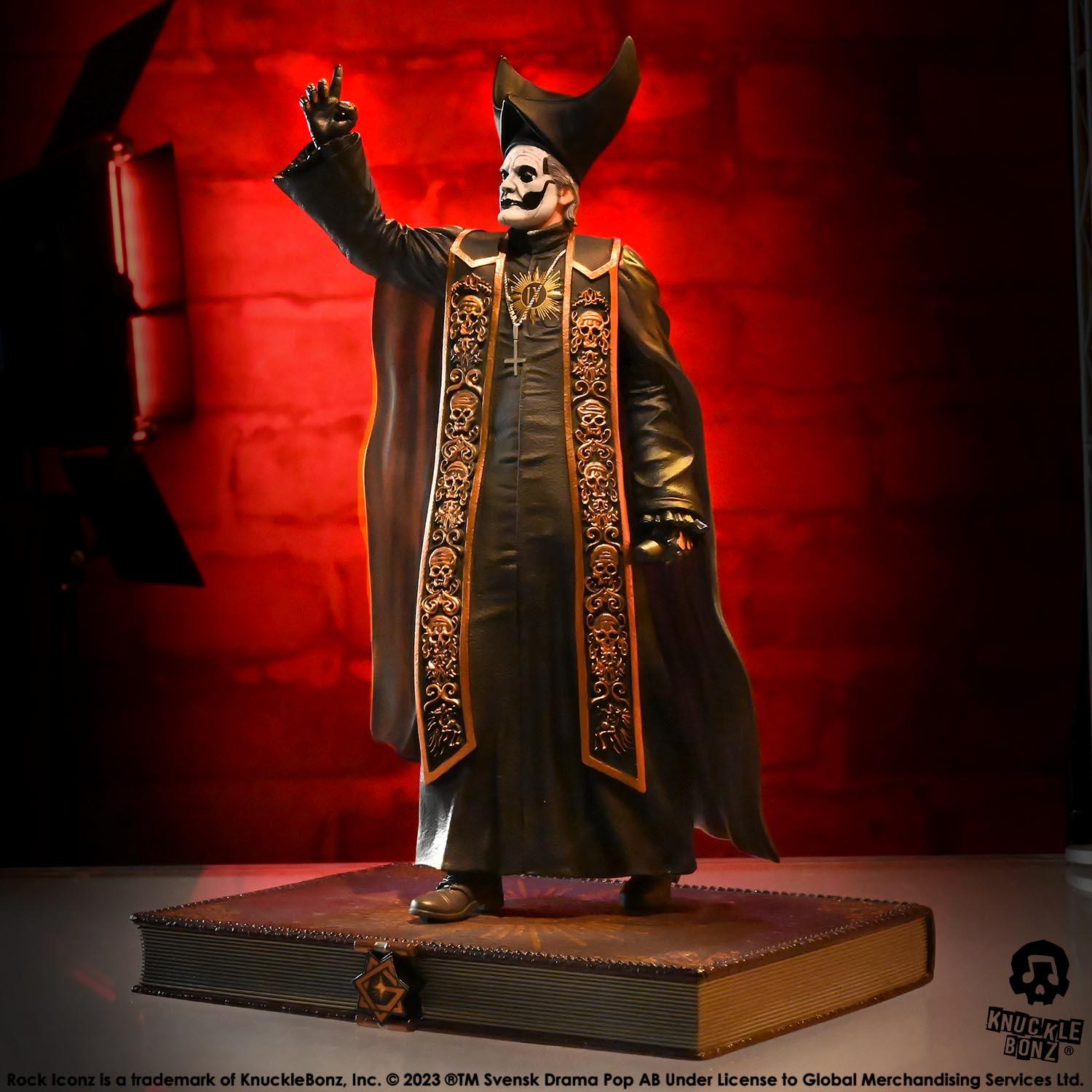 KNUGHOSTPAPABR400 Ghost - Papa Emeritus in Black Robes Rock Iconz Statue - KnuckleBonz - Titan Pop Culture