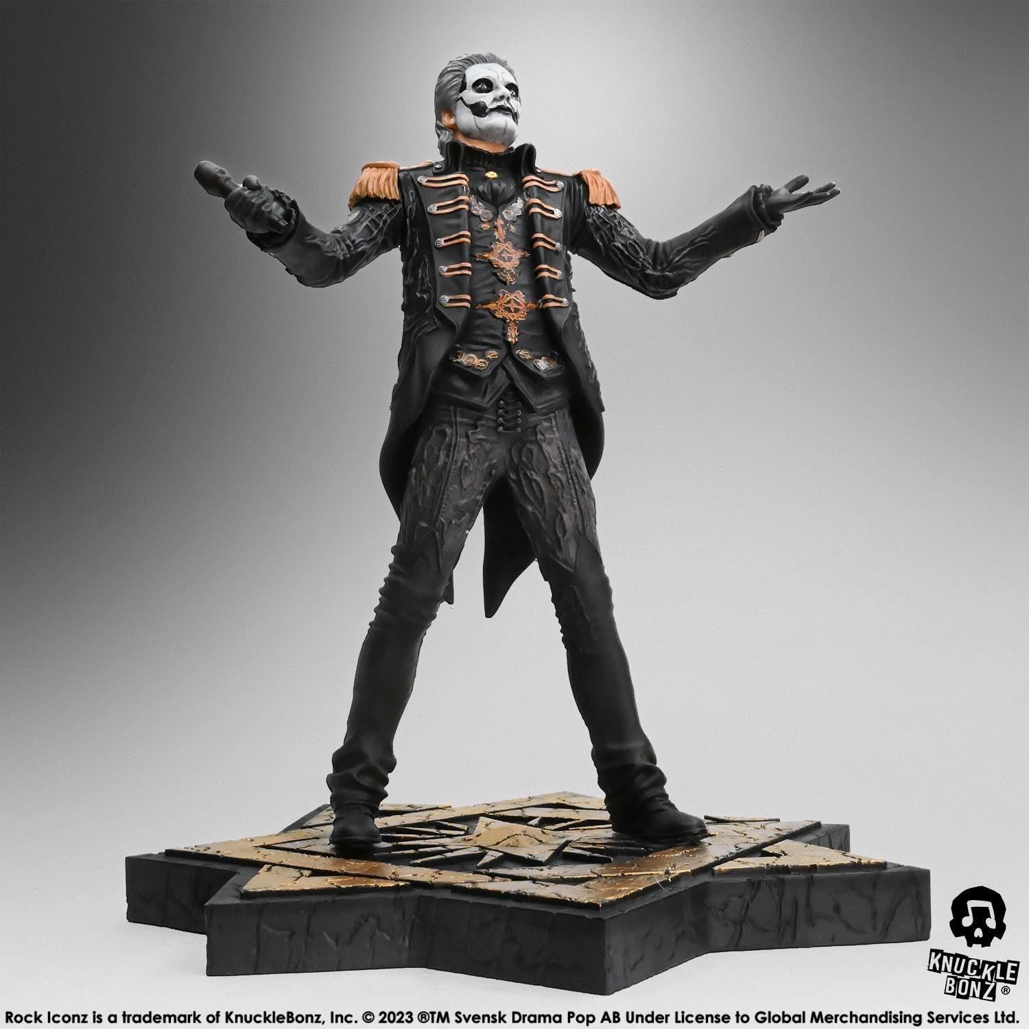 KNUGHOSTPAPAMJ400 Ghost - Papa Emeritus in Military Jacket Rock Iconz Statue - KnuckleBonz - Titan Pop Culture