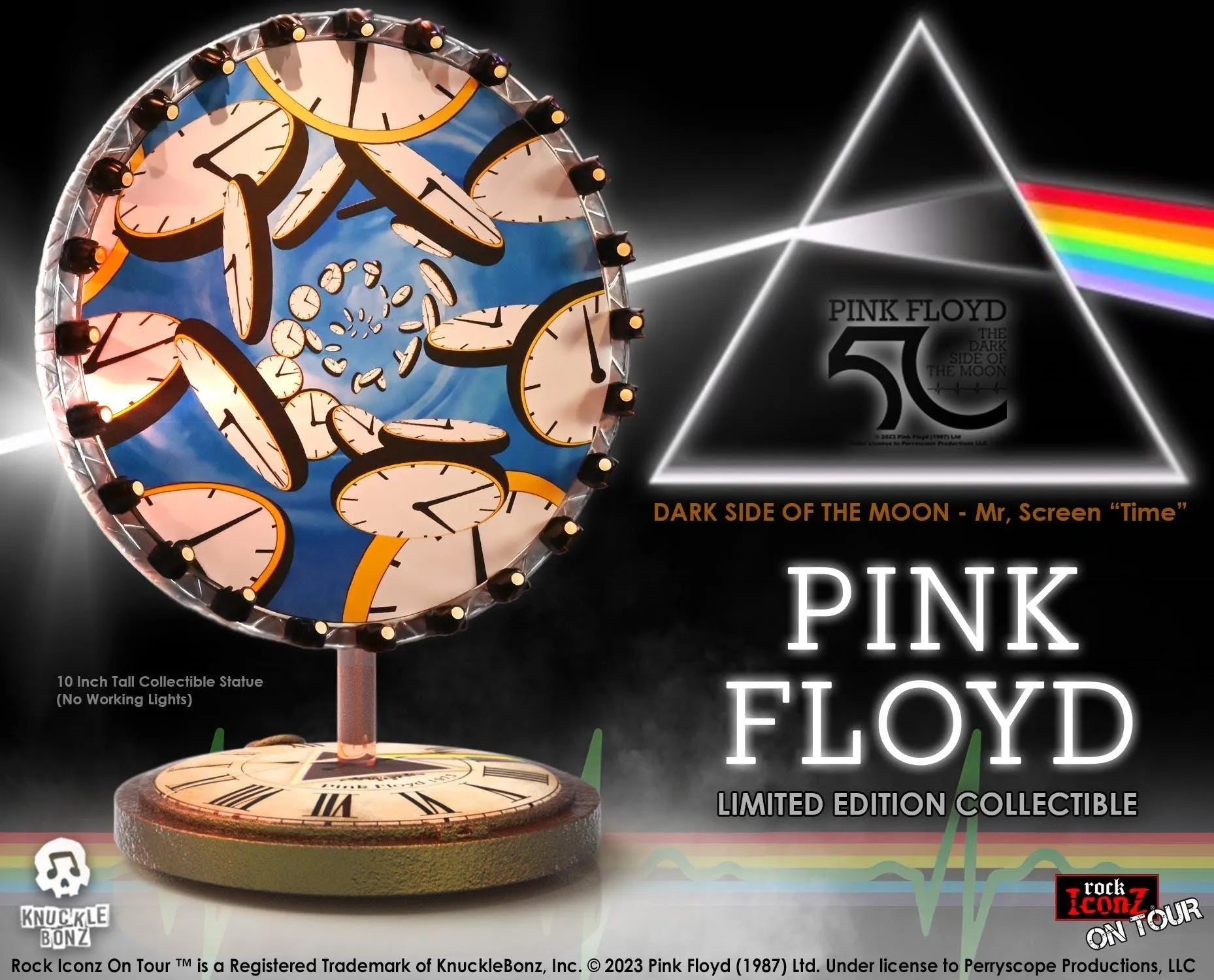 KNUPFDARKSIDESCREEN200 Pink Floyd - The Dark Side of the Moon Time Projection Screen - KnuckleBonz - Titan Pop Culture