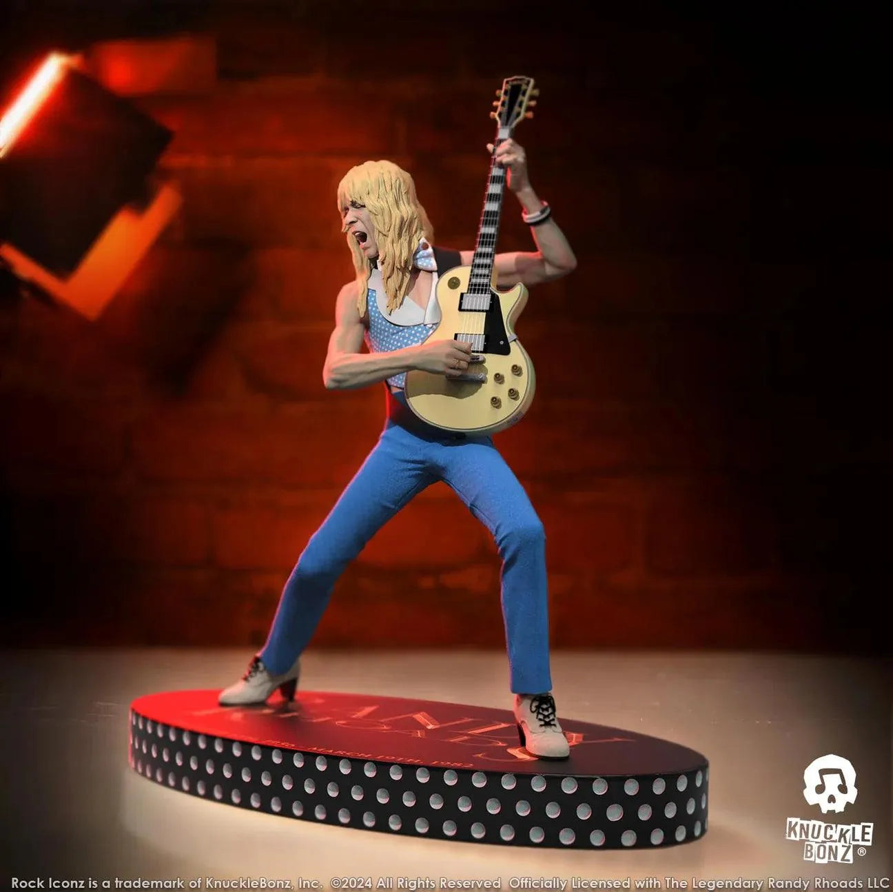 KNURR400BLUE Randy Rhoads 4 - The Early Years (Blue Version) Rock Iconz Statue - KnuckleBonz - Titan Pop Culture