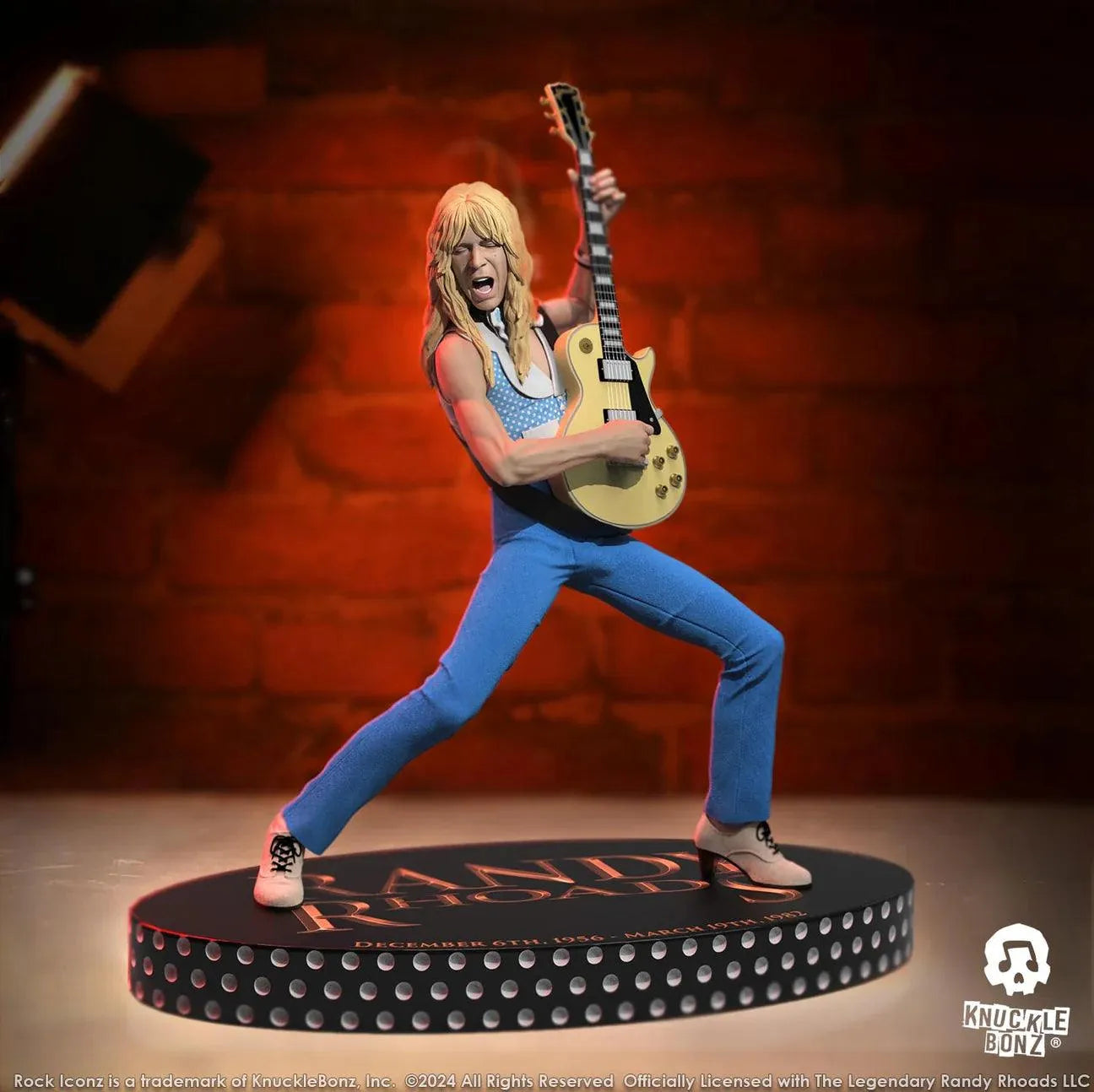 KNURR400BLUE Randy Rhoads 4 - The Early Years (Blue Version) Rock Iconz Statue - KnuckleBonz - Titan Pop Culture