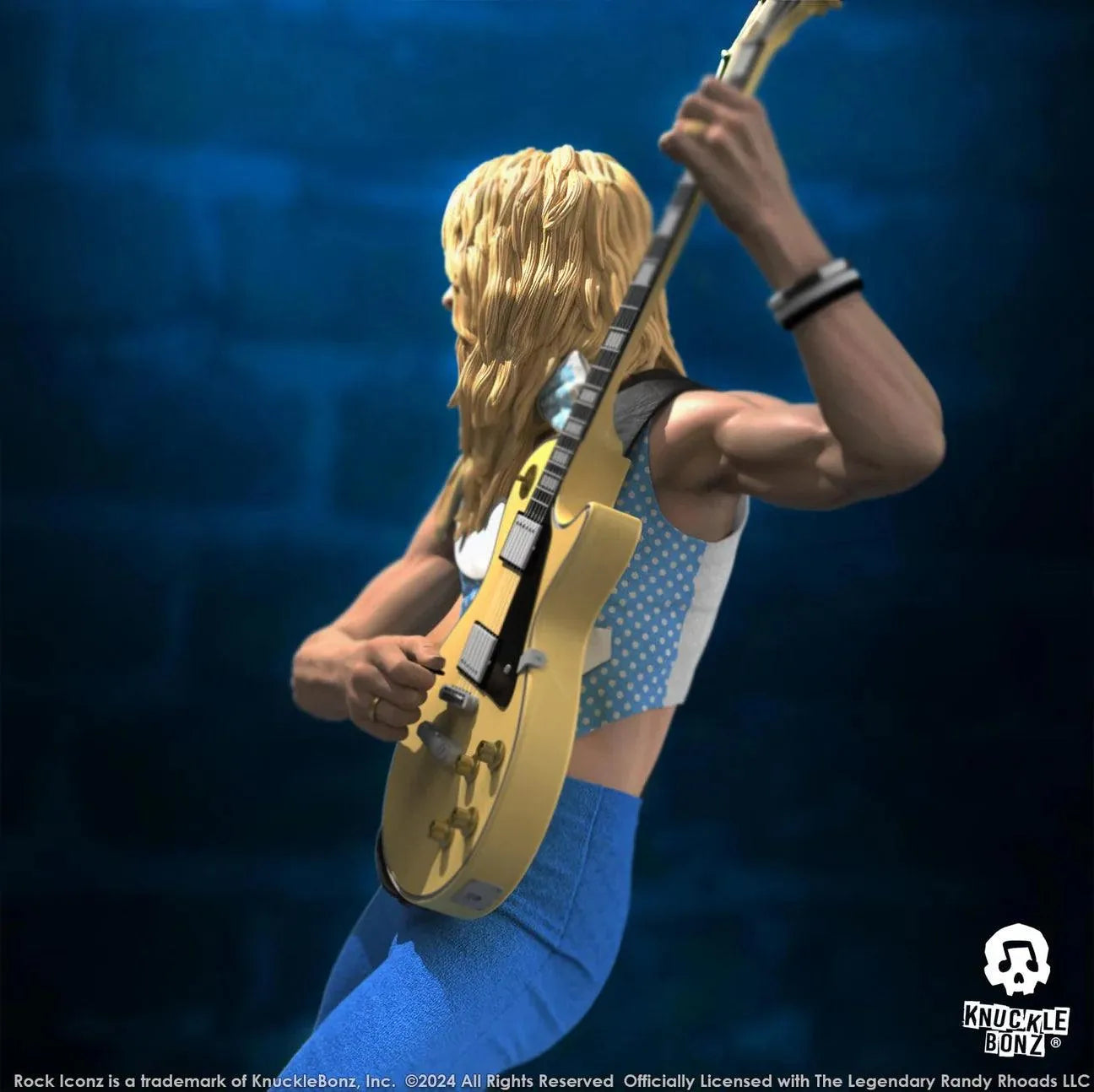 KNURR400BLUE Randy Rhoads 4 - The Early Years (Blue Version) Rock Iconz Statue - KnuckleBonz - Titan Pop Culture