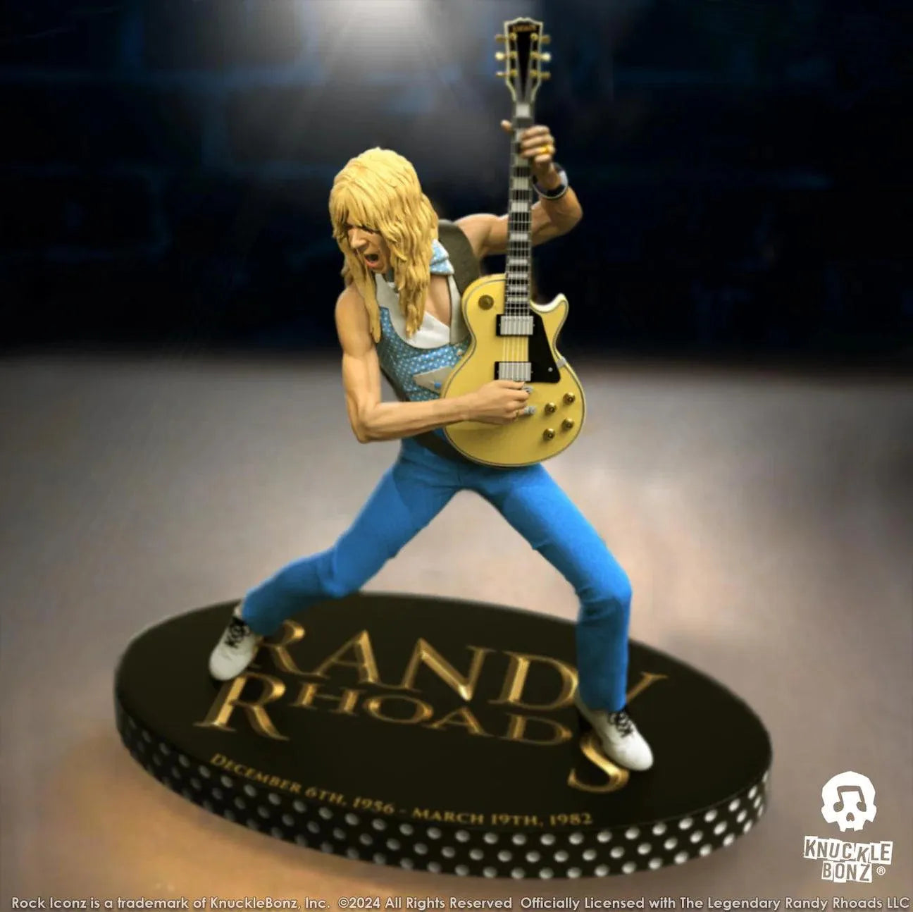 KNURR400BLUE Randy Rhoads 4 - The Early Years (Blue Version) Rock Iconz Statue - KnuckleBonz - Titan Pop Culture