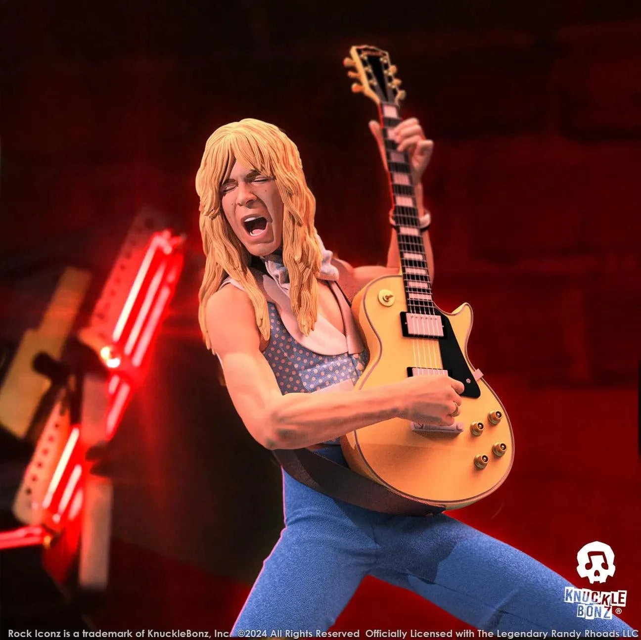 KNURR400BLUE Randy Rhoads 4 - The Early Years (Blue Version) Rock Iconz Statue - KnuckleBonz - Titan Pop Culture