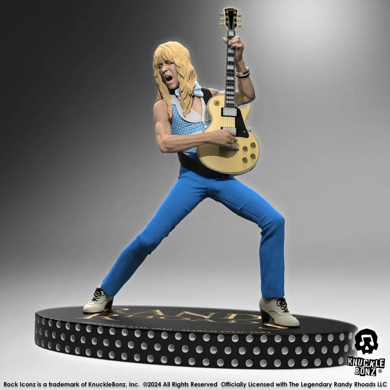 KNURR400BLUE Randy Rhoads 4 - The Early Years (Blue Version) Rock Iconz Statue - KnuckleBonz - Titan Pop Culture