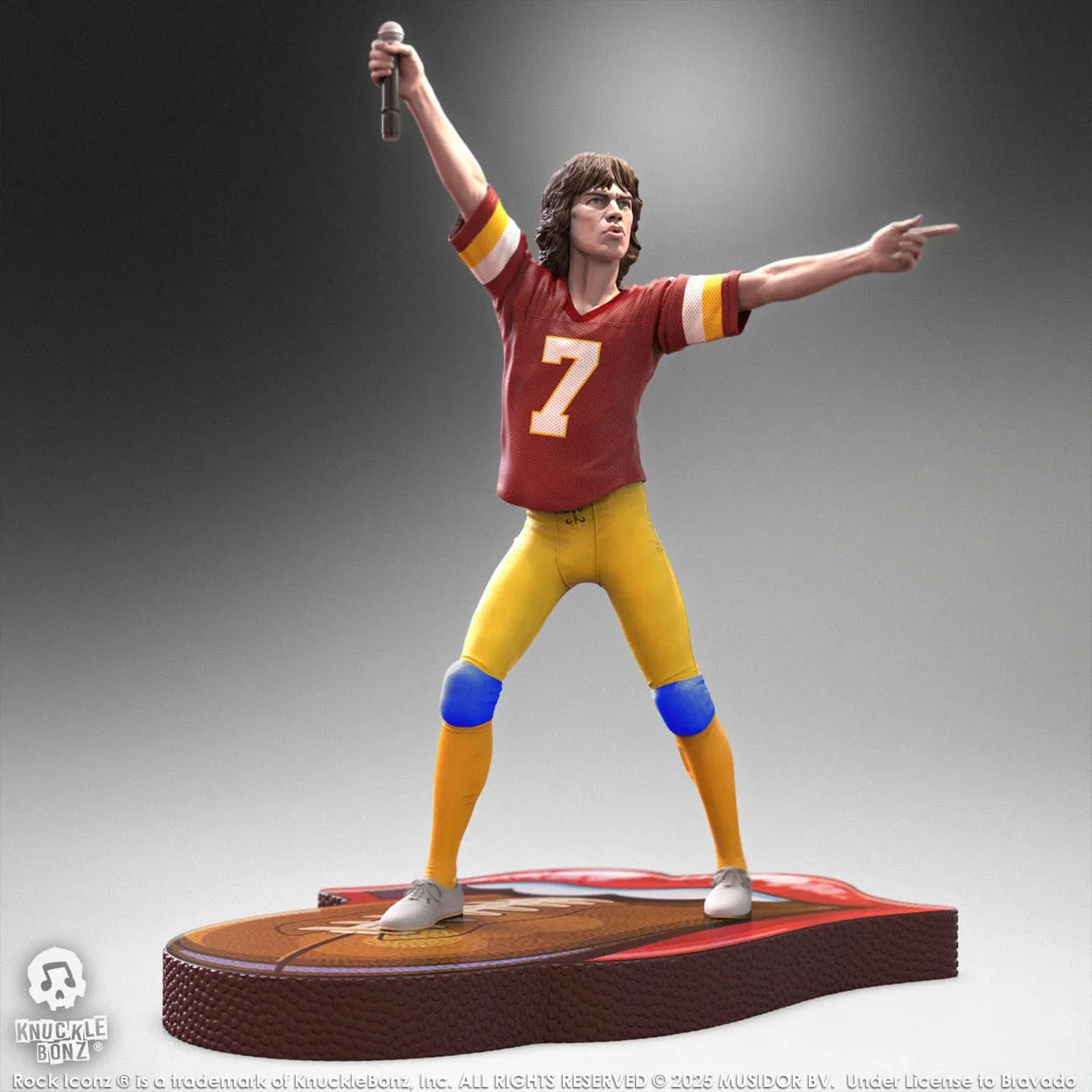 KNURSMJ81BG100 Rolling Stones - Mick Jagger Tour '81 (Burgundy Jersey) Statue - KnuckleBonz - Titan Pop Culture