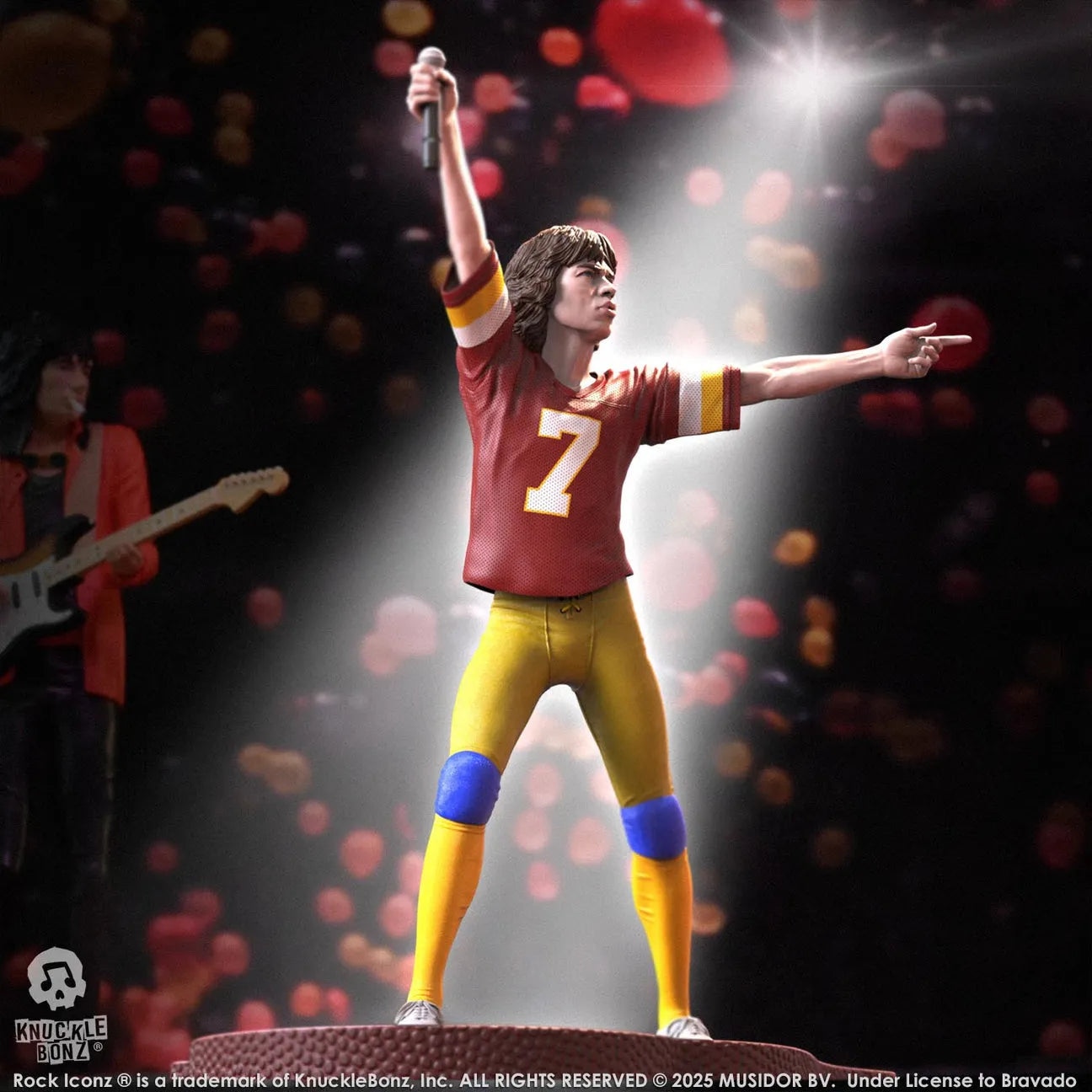 KNURSMJ81BG100 Rolling Stones - Mick Jagger Tour '81 (Burgundy Jersey) Statue - KnuckleBonz - Titan Pop Culture