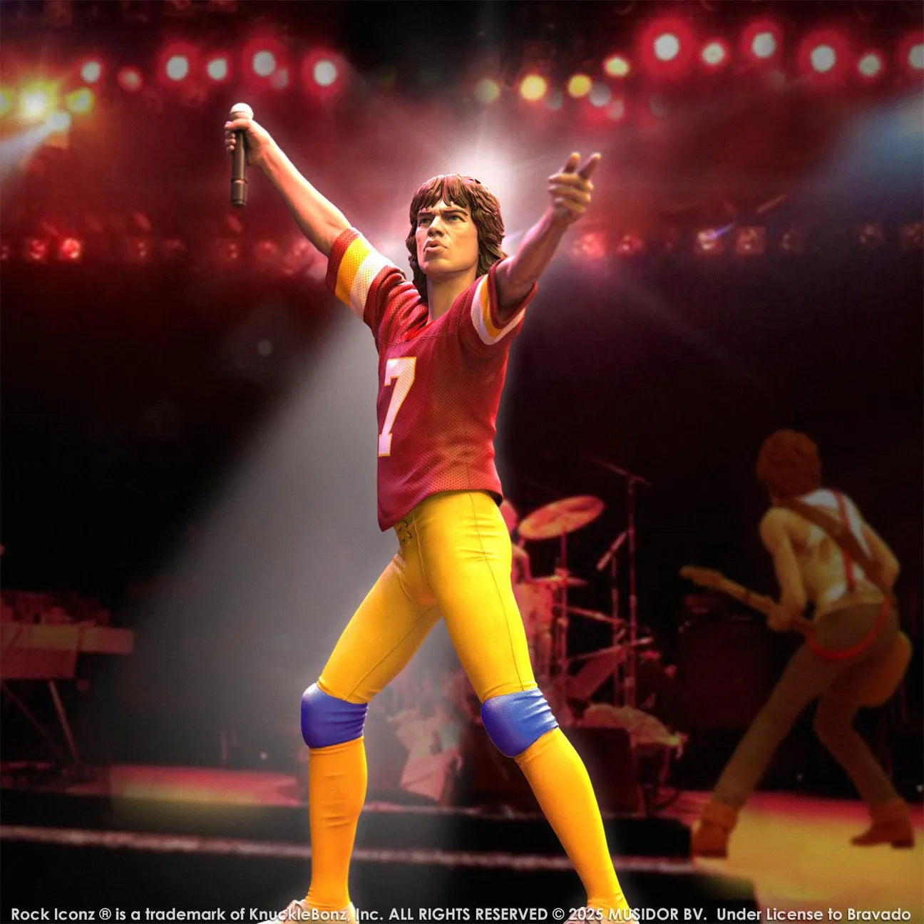 KNURSMJ81BG100 Rolling Stones - Mick Jagger Tour '81 (Burgundy Jersey) Statue - KnuckleBonz - Titan Pop Culture