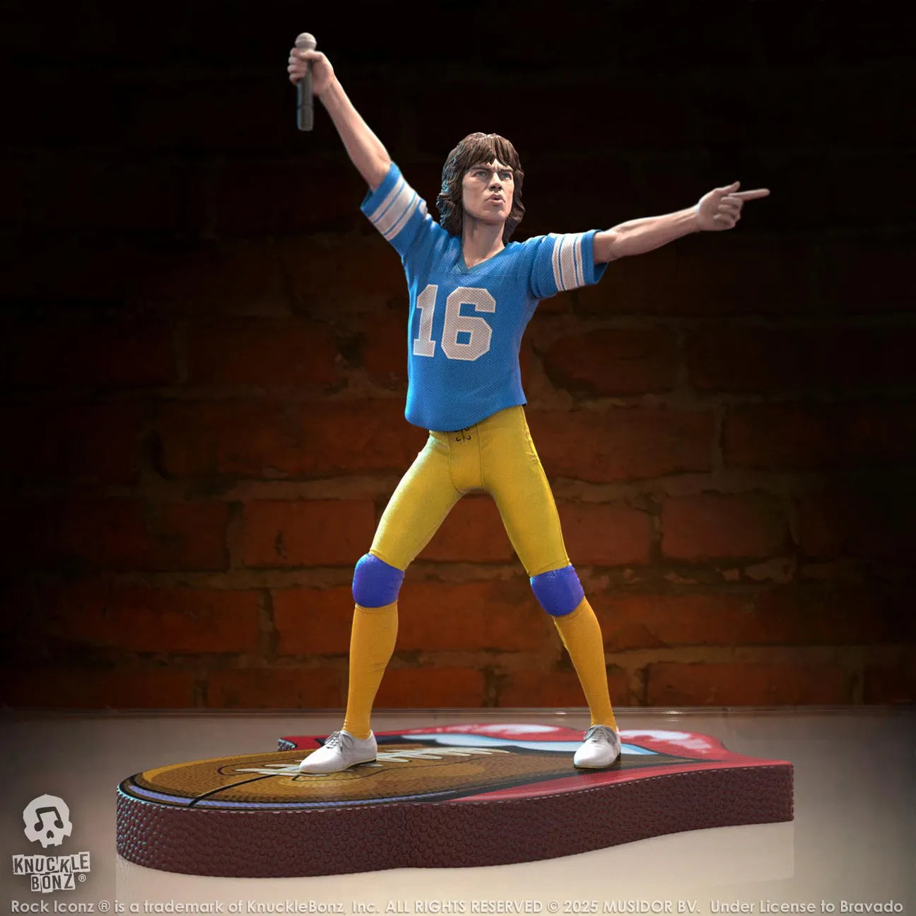 KNURSMJ81BL100 Rolling Stones - Mick Jagger Tour '81 (Blue Jersey) Statue - KnuckleBonz - Titan Pop Culture