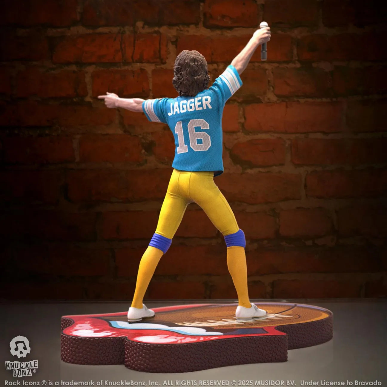 KNURSMJ81BL100 Rolling Stones - Mick Jagger Tour '81 (Blue Jersey) Statue - KnuckleBonz - Titan Pop Culture